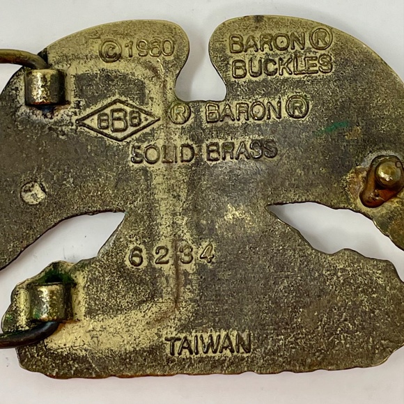 Collectable 1980s Yamaha Solid Brass Eagle Belt Buckle - Picture 5 of 10